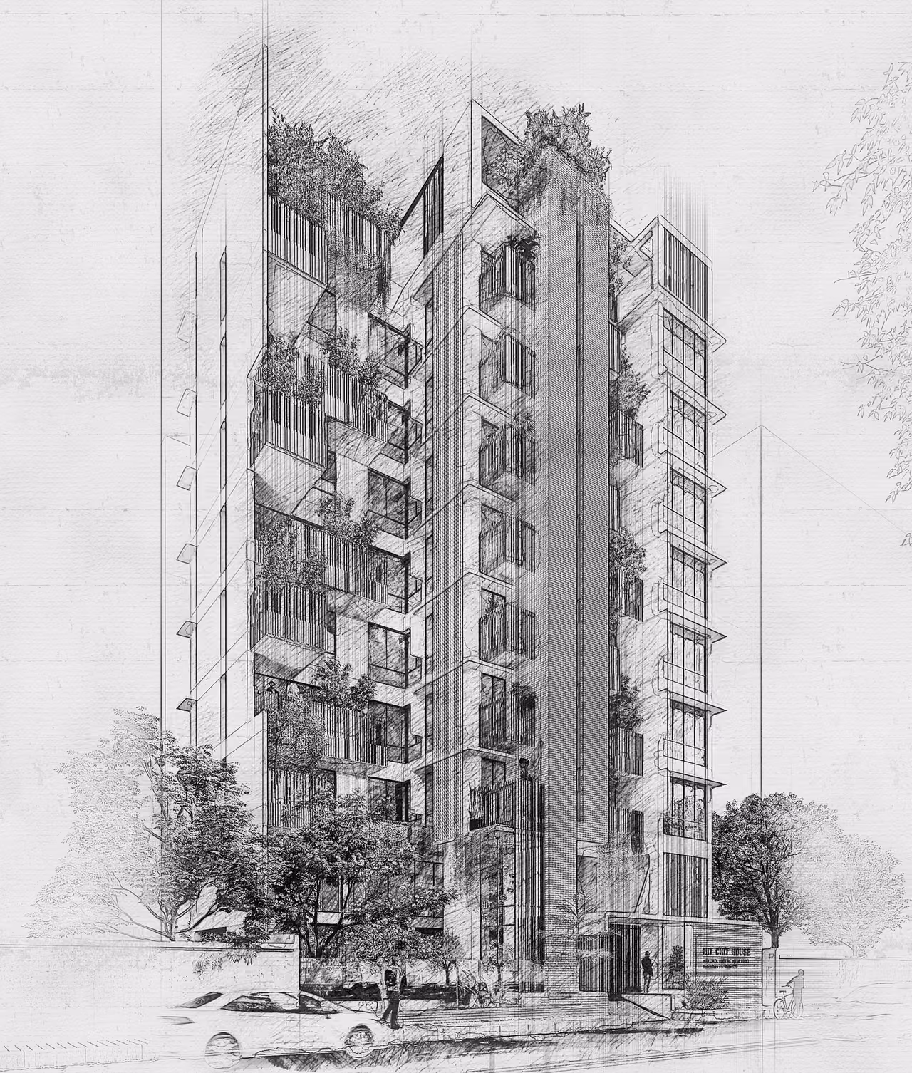 Mit Chit House, view 5 (sketch)