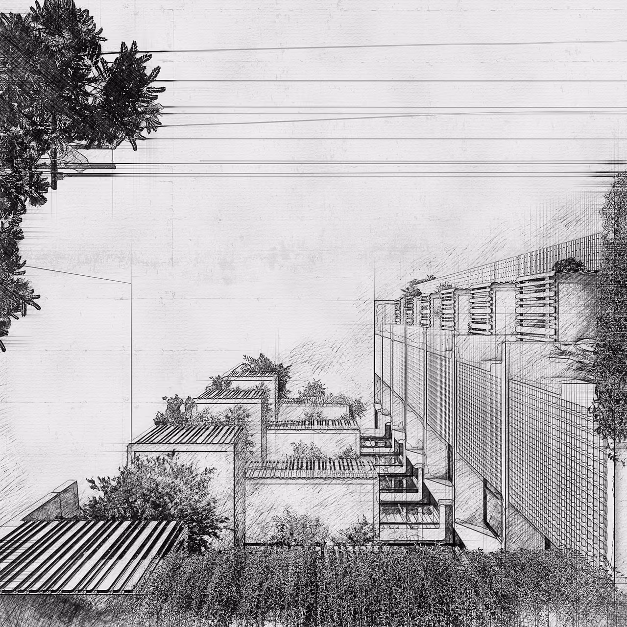 Mit Chit House, view 10 (sketch)